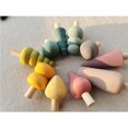 thumbnail image 5 of Juguetes de madera para niños, bloques de construcción nórdicos Pastel, casa de ganchillo apilable, animales, bosque arcoíris, árboles, 5 of 5