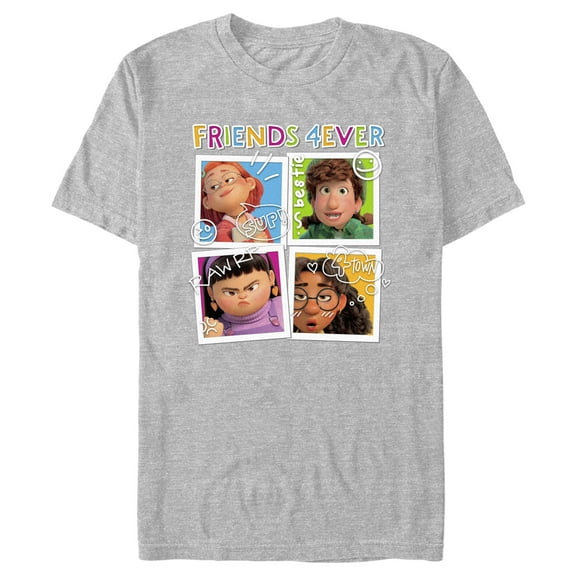 Men's Turning Red Friends 4Eva Polaroids Graphic Tee Athletic Heather 3X Large