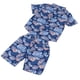 thumbnail image 3 of Conjunto de ropa para bebé niño Conjunto de pantalones cortos de camisa de manga corta de verano Conjunto de ropa para niños con estampado floral Azul 90 cm / 35,4 pulgadas, 3 of 5