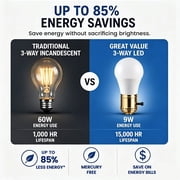 Great Value A21 LED 3-Way Light Bulb, Soft White, E26 Medium Base