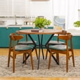 thumbnail image 4 of Recaceik Mid Century Modern Aesthetic Round Dining Table, Walnut, 4 of 11