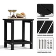 thumbnail image 5 of Cobiod Adirondack Outdoor Side Table，All Weather Patio End Table Single Layer for Balcony Garden Pool Fire Pit，black, 5 of 9