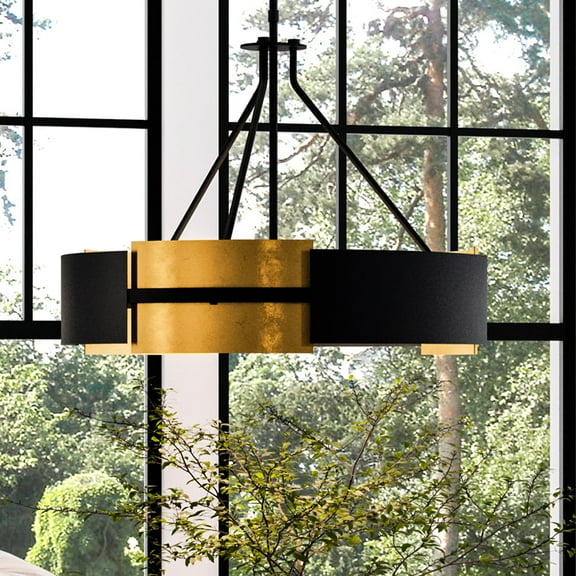 Luxury Contemporary Chandelier, 20H x 26W, with Luxe Industrial Style, Midnight Black, UHP3861 by Urban Ambiance