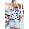 thumbnail image 3 of Redhotype Bold Rugby Plaid Puff Sweater - Trendy Color Block, Short Sleeve Vibe!, 3 of 8