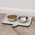 thumbnail image 2 of IRIS USA Medium "WOOF" Feeding Mat for Dog or Cat, Light Gray, 2 of 5