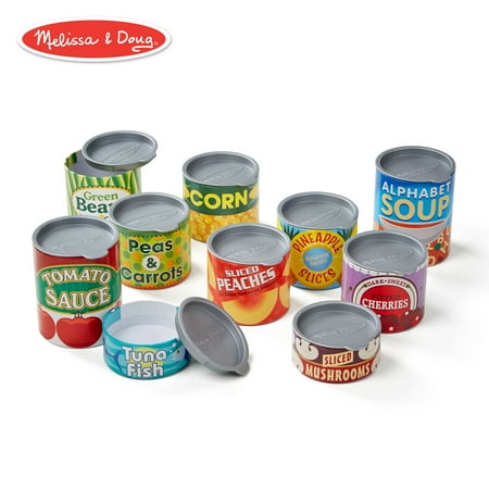 Melissa & Doug Let?s Play House! Grocery Cans (Pretend Play, Pop-Off Lids, Sturdy Cardboard Construction, 10 Cans)
