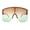 Peach Brown Green, variant on Mono Lens Rimless Oversized Shield Plastic Half Rim Sunglasses Peach Brown Green