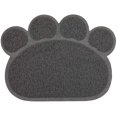 thumbnail image 1 of Tapis de litière pour chat Tapis antidérapant Forme de pate Alimentation Eau Tapis de table Tapis pour chien Pet Cat Kitty, 30 * 40cm (Gris), 1 of 5