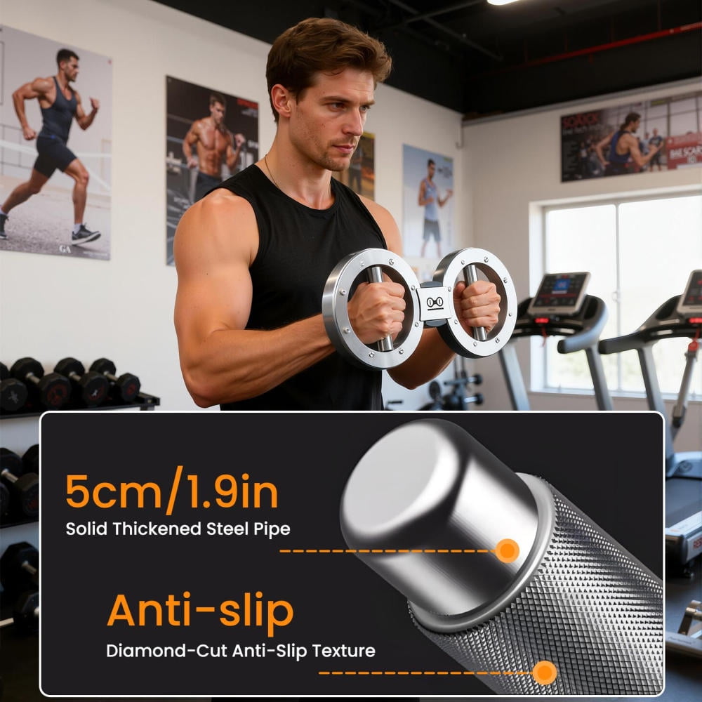 8 to 15 Pounds Adjustable Rotator Machine, Multifunctional Hand and Forearm Trainer, Forearm Exerciser for Gym Workouts, Rehabilitation, with Non-Slip Foam Handle