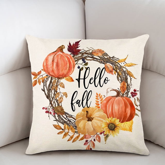 Fiudx Ofertas Y Liquidación Funda De Almohada Con Estampado De Calabaza Y Girasol, Decoración Del Hogar, Funda De Cojín Para Dormitorio