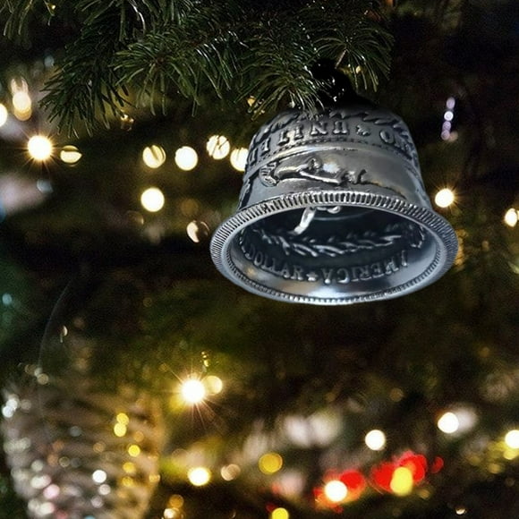 EQWLJWE Christmas Bells Decorations,Coin Dollar Bell Silver Coin Bells,Halloween Witch Silver Bells Decorations,Metal Hanging Bell Ornaments,Silver Coin Bells Home Decor Craft Ornaments