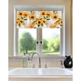 thumbnail image 4 of Sunflower Window Valance Vintage Style Ornament with Flowers Agriculture Nature Botanical Inspiration Farmhouse Curtain Valance for Kitchen Bedroom Bathroom Decor with Rod Pocket, 54" X 18"，1 Panel, 4 of 6