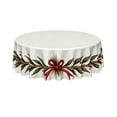 thumbnail image 2 of Tyidzon Christmas Round Tablecloth 60 inch Garland Bow Print Tablecloth, Waterproof Holiday Cover for Dinner Party, Xmas Home Kitchen Table Decor, 2 of 6