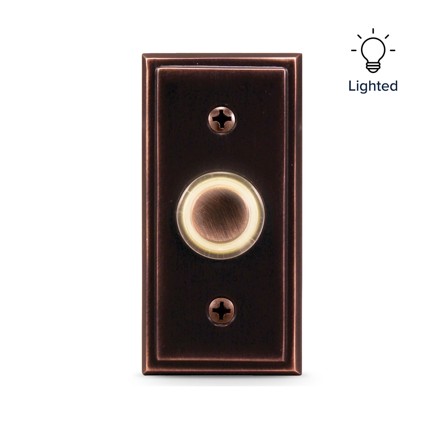 Heath Zenith Heath Zenith Oil Rubbed Bronze Metal Wired Lighted Push Doorbell Button
