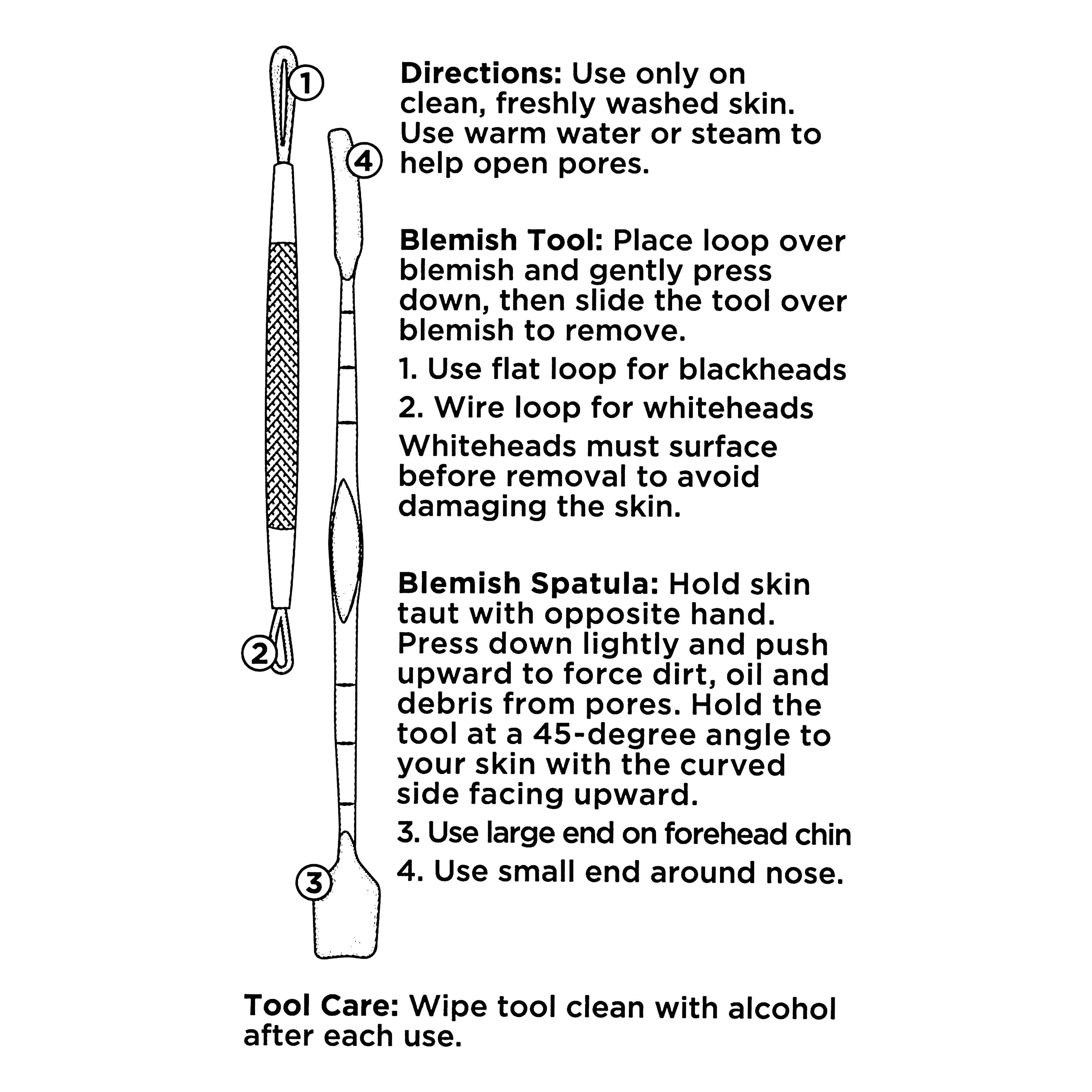 Equate Stainless Steel Blackhead And Whitehead Skincare Tool Duo, 2 Pieces