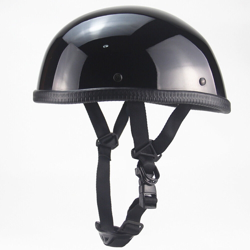 US German Half Helmet Novelty Shiny Black Motorcycle Cruiser Biker S,M,L,XL,XXL