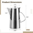 thumbnail image 7 of 3 Pcs 67.6 Oz Stainless Steel Pitcher with Lid, Thickened Metal Cold Water Pitcher 4.5x3.1x9.1 in, Rustproof Iced Tea Pitcher for Home, Restaurant, 7 of 7
