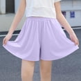 thumbnail image 2 of Zpanxa Girls Shorts Solid Color Polyester Pockets Lightweight Loose Fit Sports Skirt Outerwear Style 9 Years, 2 of 4