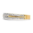 thumbnail image 3 of 14k Yellow Gold Ring Wedding Band Diamond 0.05 ct and Rhodium AA Quality 1/20 carat Trio Ladies Complete, 3 of 8