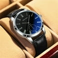 thumbnail image 5 of Casual Quartz Watch Blue Light Glass Ater Dial Design Leather Strap Leisure Style Bracelet Watch Anti-Scratch Dial Men Women Mother's Day Birthday Anniversary Gifts for Mom Of The Day, 5 of 8