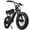 Black - Dual Battery, variant on MacFox X1S Electric Bike for Adults, 20" x 4.0" Fat Tire Ebike with Dual Disc Brakes and Hydraulic Spring Front Fork Electric Commuter Bikes for Towns/Cities (Purple-Standard Edition)