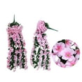 thumbnail image 1 of Flor artificial colgante de ratán | Vid de orquídea violeta simulada | Canasta decorativa de pared con flores de seda | Longitud 90 cm | Flores de 2-5 cm | Decoración para hogar, balcón, sala de, 1 of 6