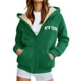 thumbnail image 2 of Fleece Lined Zip Up Graphic Sweatshirts for Women Fall Winter Long Sleeve Hooded Sweatshirt Jacket with Pockets, 2 of 6
