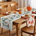 thumbnail image 5 of Fall Table Runner Thanksgiving Sage Green Pumpkin Table Runners Flowers Leaves Plaid Cotton Linen Dresser Scarf Kitchen Dining Table Decor for Fall Holiday Party Decor 13x72 Inch, 5 of 9