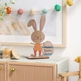 thumbnail image 3 of Small Accent Table for Small Spaces Wooden Easter Rabbit and Egg Decoration 10x15cm, Multicolor Patterned Tabletop Ornament, Dining Table for Small Spaces Party Decor and Centerpiece, 3 of 6