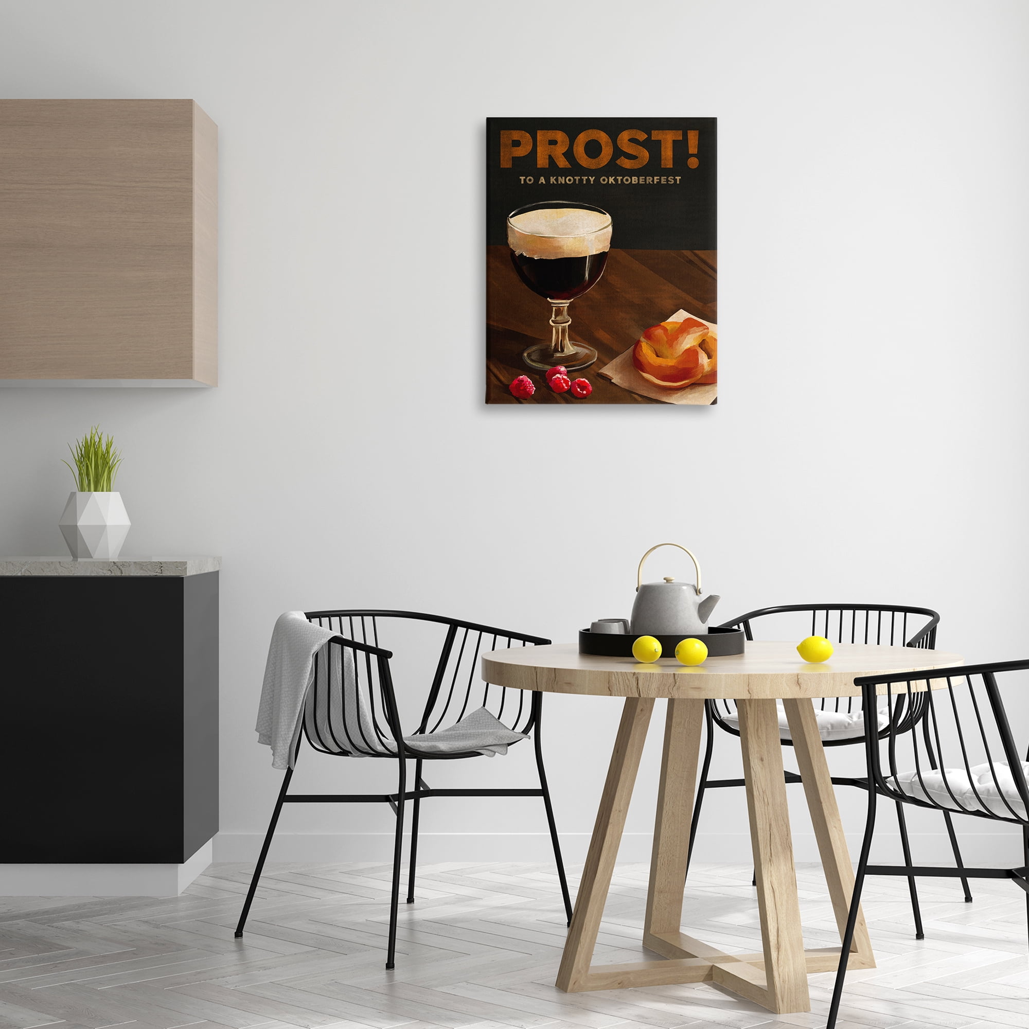 Stupell Industries Prost Beer & Pretzel Food & Beverage Painting Wrapped Canvas Art Print Wall Art, 24 x 30