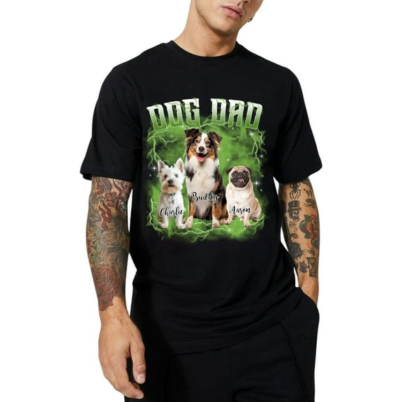 Custom Your Own Bootleg Rap T Shirts for Men, Custom Dog Dad Photo Vintage Tee Shirts, Custom Graphic Tee