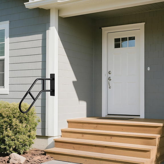 Handrails for Outdoor Steps – U-Shape Wall Mounted Safety Stair Rail for 1-3 Steps, Hold Tight Grab Bar for Elderly, Children & Disabled