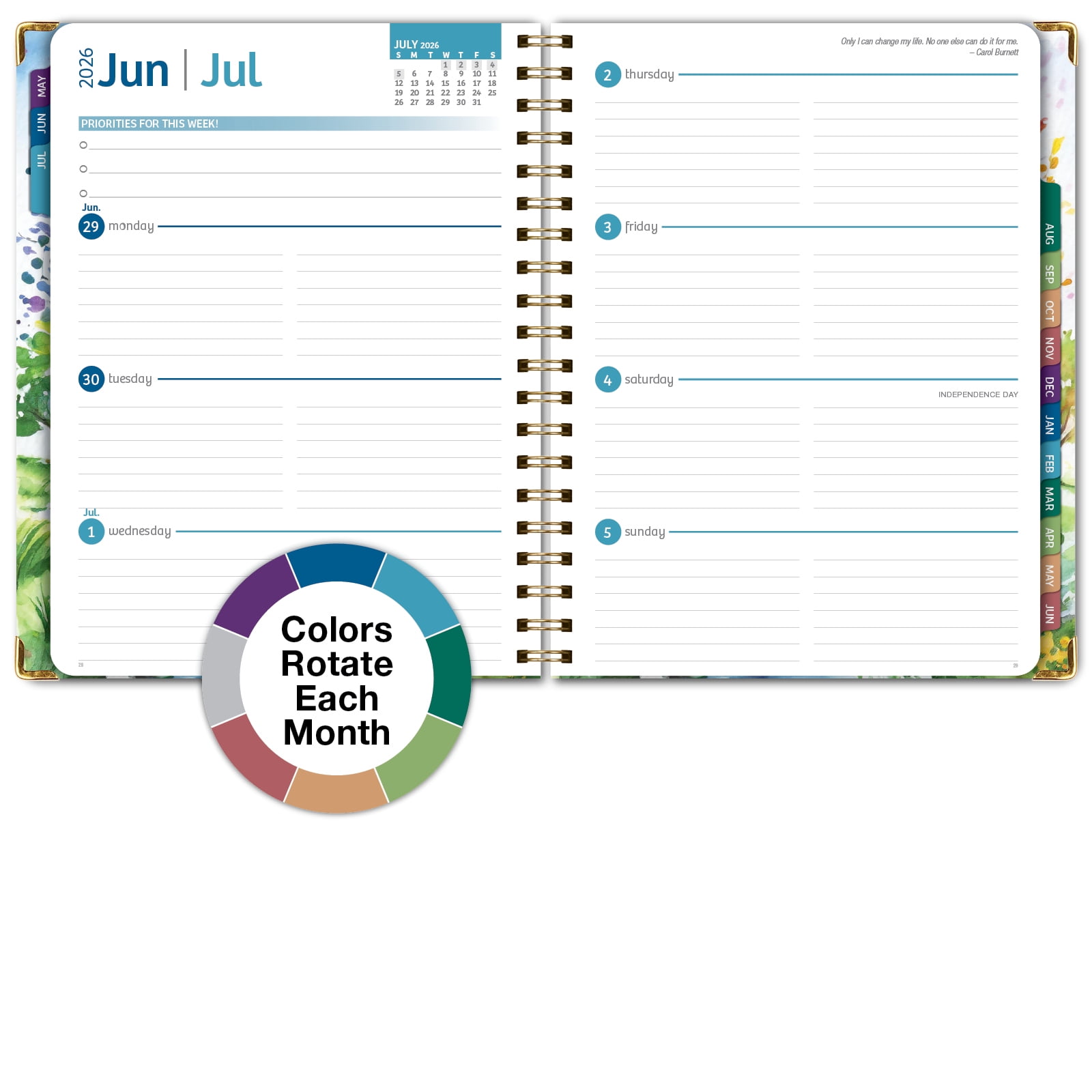 2026-2027 Excello Brands 8.5" x 11" Academic Year Hardcover Fashion Planner, Weekly/Monthly, 14 Month, Tree Seasons