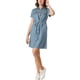 thumbnail image 5 of INSPIRAR CHIC Vestidos de Verano de Manga Corta con Botones para Mujeres XL Azul, 5 of 7