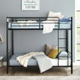 thumbnail image 2 of Walker Edison Premium Twin Over Twin Black Metal Bunk Bed, Black, 2 of 7