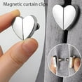 thumbnail image 4 of 10 Pairs Heart-Shaped Magnetic Curtain Closure, Magnetic Curtain Clips, Strong Double-Sided Holders, for Home Bedroom Office Draperies to Prevent Light Leaking (Gold), 4 of 7