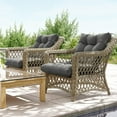thumbnail image 6 of Pakunoda Chairs Cushions 42" X 21" Tufted Non Slip Pad Seat and Seatback 2 Set Cushion with Ties for Patio Outdoor & Indoor Rocking Chair, Light Grey, 6 of 6
