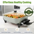 thumbnail image 4 of I-Keukenn 8" Electric Skillet with PFAS-Free Non-Stick Ceramic Coating, Removable Electric Frying Pan with Adjustable Temperature, Reversible Design,, 4 of 6