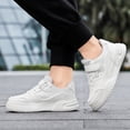 thumbnail image 2 of Splozh Sneakers for Girls Casual Leather Children's Sports Shoes for Boys Girls Mesh Breathable Walking Shoes White,US 3, 2 of 9