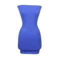 thumbnail image 4 of SNNROO Robe d'Été pour Femmes Sans Bretelles, Couleur Unie, Robe Tube, Décontractée, Extensible, Ajustée, Fête, Plage, Mini Robe, 4 of 4