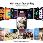 Blackview 1.91-inch Womens Smartwatch with Answer/Make Calls/100+ Sports Modes/Message Reminder/Waterproof,fits for Android Iphone Devices,Purple