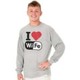 thumbnail image 3 of Love Wife Wi-Fi Funny Husband Married Men's Long Sleeve Tee T Shirt Brisco Brands X, 3 of 5