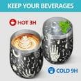 thumbnail image 4 of 12oz Stemless Wine Tumblers Black Gothic Hand Eye Pattern Vacuum Insulated Stainless Steel Travel Tumbler Cups Mug with Lid and Straw for Champaign,Cocktail,Beer with Cleaning Brush, 4 of 5