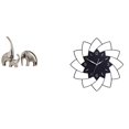 thumbnail image 1 of Figuras de de cerámica y reloj de pared con flores acrílicas, escultura decorativa para el hogar, estantería, dormitorio, cafetería, arte col, 1 of 8