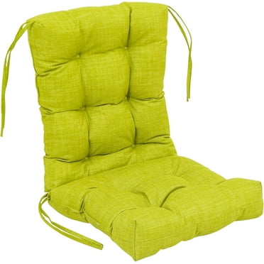 Indoor/Outdoor Tufted Seat/Back Chair Cushion, 18" x 38", Lime