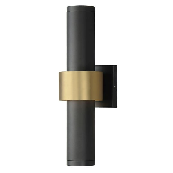 E34756-BKGLD ET2 Lighting Reveal - 18W 3 LED Outdoor Wall Mount-18 Inches Tall and 5 Inches Wide