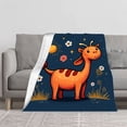 thumbnail image 2 of Cozy Flannel Blanket with Cheerful Giraffe Design - Soft Warm Perfect for Sofa Travel Bed and Chair - Magical Night Sky Pattern, 2 of 7