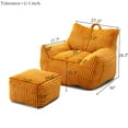 thumbnail image 7 of Jopath Giant Bean Bag Chair,Giant Plush Bean Bag Chair For Adults With Armrests And Footstool,Cozy Fluffy Cloud Mini Couch For Living Room, Bedroom & Dorm Orange, 7 of 7