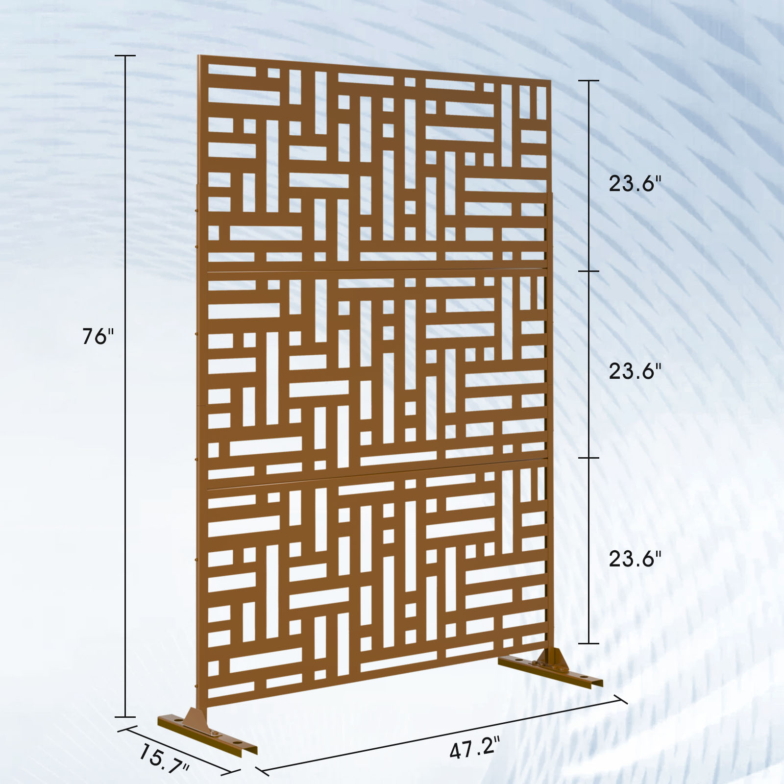 MAYEERTY 76 in x47 in Decorative Privacy Screen Outdoor Divider with Stand