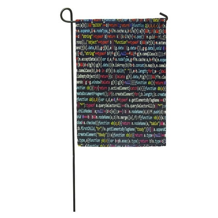 SIDONKU Javascript Code Computer Programming Source Abstract Screen of Developer Colorful Digital Technology Garden Flag Decorative Flag House Banner 12x18